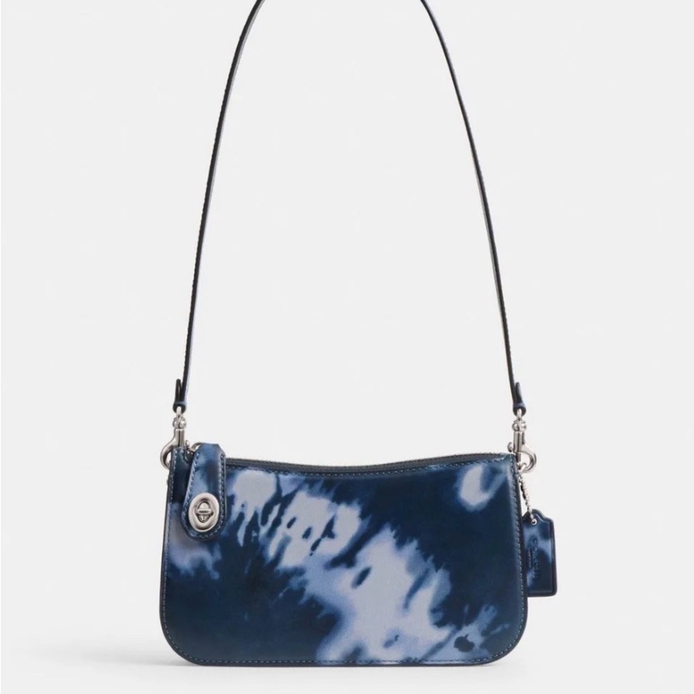 Coach Penn Blue Tie-Dye Leather Shoulder Bag